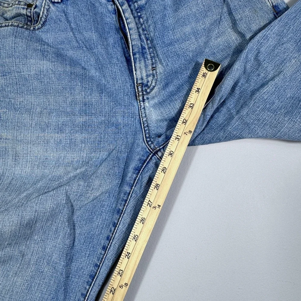 Chaps Denim Mens Straight Fit Light Wash‎ Blue Cotton Jeans 36x30